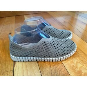 Ilse Jacobsen Gray Perforated Tulip  Slip On Shoes Women Sz 37/USA 6.5-7